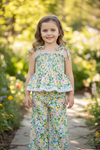 Ditsy floral smock top & relax fit pants. OFG60295 AMY