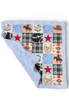 32" x 32" Rodeo" multi-printed boys baby blanket w/ faux fur. BL073001-32*32inches