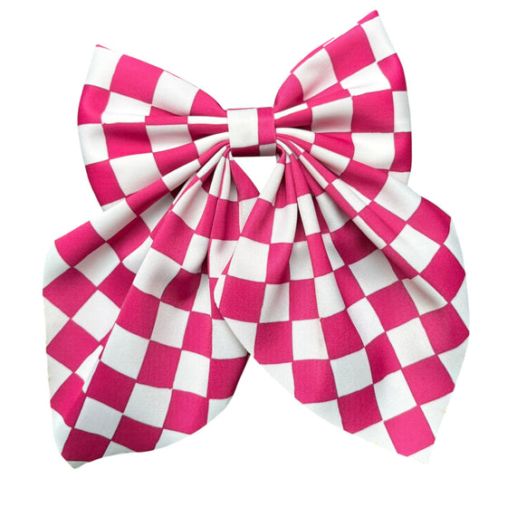 Checkered  alligator clip coquette hair bows. 4pcs/$10.00