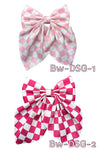 Checkered  alligator clip coquette hair bows. 4pcs/$10.00