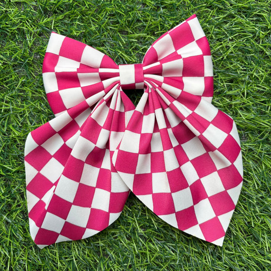 Checkered  alligator clip coquette hair bows. 4pcs/$10.00