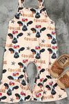 Cowgirl" Cow printed on Ivory baby romper with snaps. SR110101-AMY