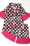 Character & checker printed pajamas set. GSSO112304-SOL