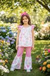 Checkered mouse printed tunic and bell bottoms. GSPO102315-AMY