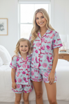 Lt. Blue with fuchsia western printed pajamas for Women. MOM-GSSO101510-AMY
