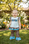 XOXO" Leopard printed girls tunic & bottoms.  GSPO102316-SOL