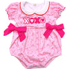 XOXO Pink floral baby romper with snaps. SR081911-SOL