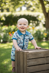 Camouflage printed boys baby romper with snaps. SR110610-AMY
