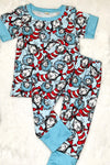 Unisex/Cat printed pajamas set. BSPO110703-SOL