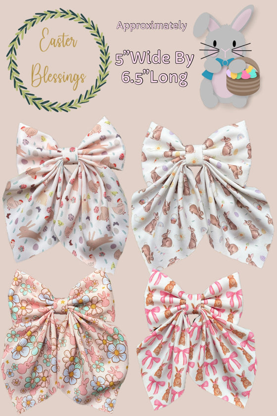 Easter printed coquette hairbows with alligator clip.(4PCS/$10.00) BW-2025-1