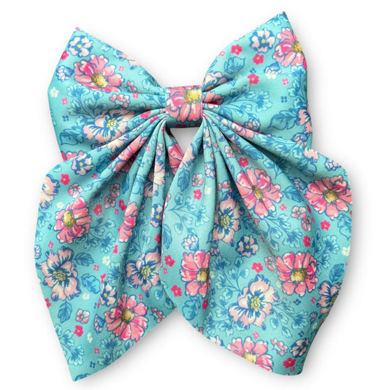 Floral printed coquette hair bows w/alligator clip.(4PCS/$10.00  BW-2025-4