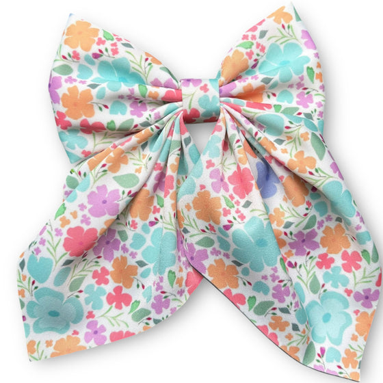 Floral printed coquette hair bows w/alligator clip.(4PCS/$10.00  BW-2025-4