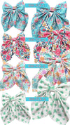 Floral printed coquette hair bows w/alligator clip.(4PCS/$10.00  BW-2025-4