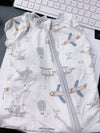 🎍Bamboo made born to fly/helicopter, air balloon printed onesie foot closure. RPB50073