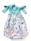 Girls floral baby romper with snaps. SR103101-SOL