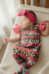 Cow, cheetah & other block multi-printed baby gown. PJG25133002-ONE SIZE