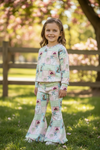 Multi- printed western patch girls 2 piece set. OFG60708 JEAN