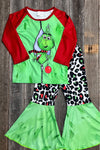 Green Christmas character printed set. FRE-2023ST-AMY