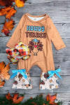 Howdy Turkey" Thanksgiving baby romper. LR042003-Sol