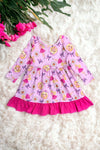 Barbie, daisy printed character long sleeve dress. GLD051111-LOI