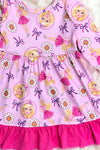 Barbie, daisy printed character long sleeve dress. GLD051111-LOI