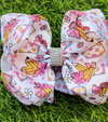 Pencil & Flower printed back to school double layer hair bows. 4pcs/$10.00 BW-DSG-5144