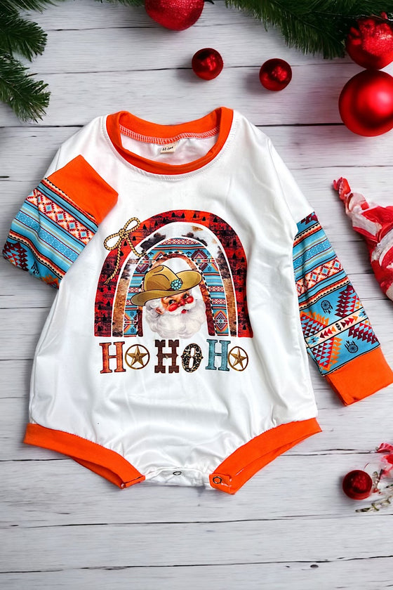 Ho ho ho Santa printed boys baby onesie.LR050405-SOL