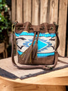 Soft faux leather crossbody bag with aztec print. BBG65153007