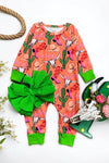 Howdy" cow skull & cactus printed baby romper. LR051104-AMY