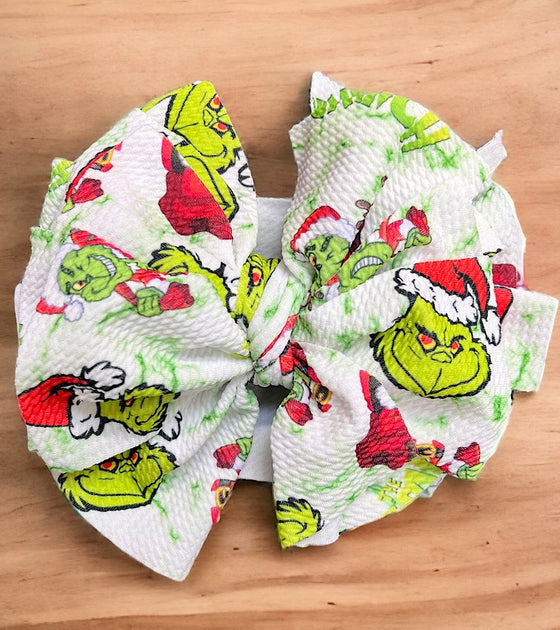 Big tassel Mr. Grinchh printed headbands. 3pcs/$10.50