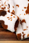 Kids cow printed sherpa pullover. TPG651522198-amy