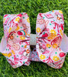 Back to school Duck bow printed double layer hair bows. BW-DSG-5148