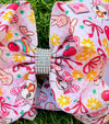 Back to school Duck bow printed double layer hair bows. BW-DSG-5148
