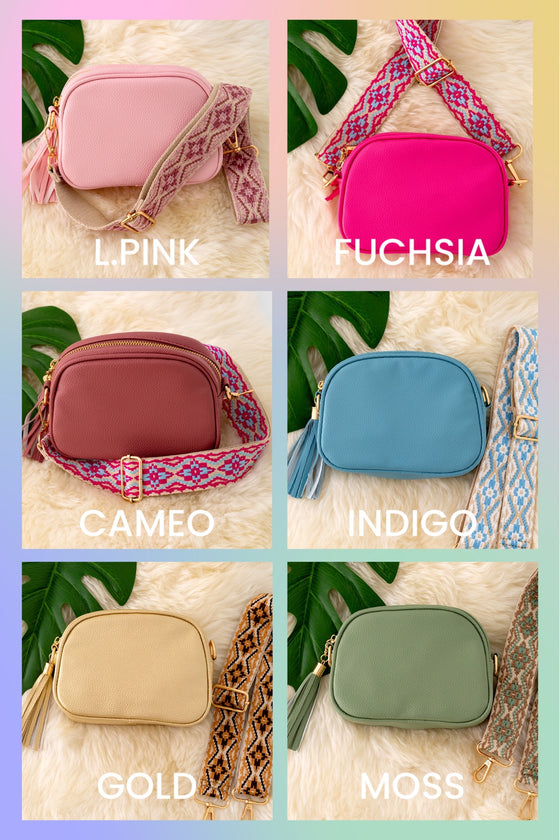 Soft pleather satchel for girls available in 6 colors.