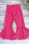 neon pink distressed bell  pants. K-DLH2304K-amy