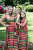 (Women) Orange & red serape printed maxi dress. DRW25153005 AMY