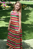 Orange & red serape printed maxi dress. DRG25153286 AMY