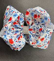  Multi-printed floral hair bow. 4pcs/$10.00 BW-DSG-1064