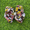 6.5" Softball black & white checkered printed double layer hair bow. (4pcs/$10.00) BW-DSG-5110