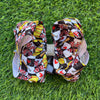 6.5" Softball black & white checkered printed double layer hair bow. (4pcs/$10.00) BW-DSG-5110