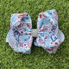 6.5" Patriotic Goose printed double layer hair bows. 4PCS/$10.00 BW-DSG-5137