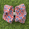 Patriotic cheetah printed double layer hair bows. 4pcs/$10.00 Bw-dsg-5120