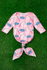 Gone fishing pink baby gown. PJG65113014