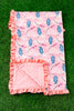 Gone fishing printed infant baby blanket. (35"by35") BKG65113009