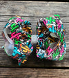 Multi-color cactus printed double layer hair bows. (6.5"wide 4pcs/$10.00)BW-DSG-860