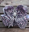 soft pink animal printed double layer hair bows. (6.5"wide 4pcs/$10.00) BW-DSG-866
