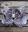 soft pink animal printed double layer hair bows. (6.5"wide 4pcs/$10.00) BW-DSG-866