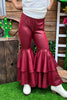 Burgundy double layer extra wide bell bottoms. PNG25153106-AMY