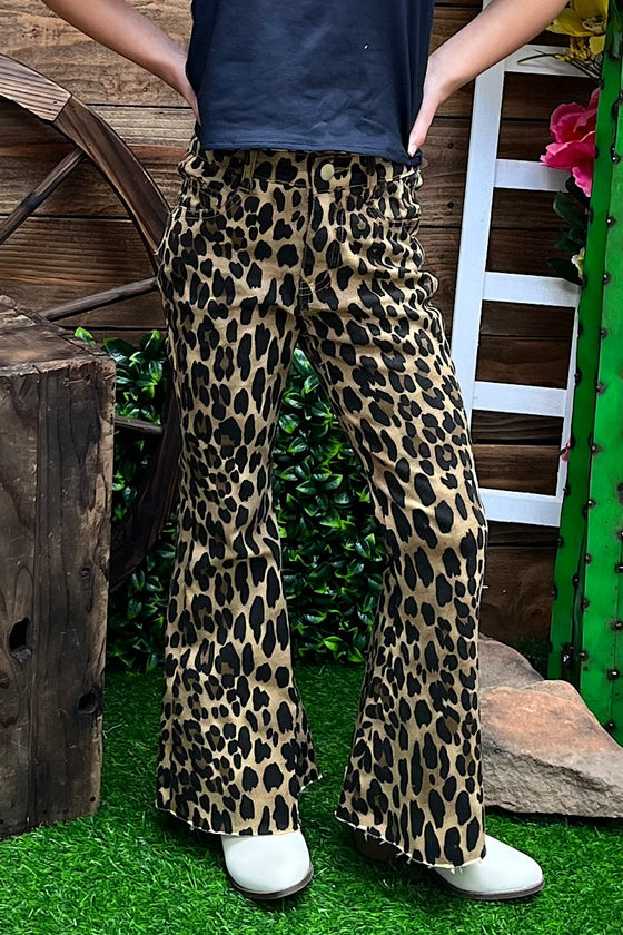 Animal spotted denim jeans with a bootcut flare. PNG65153029 loi