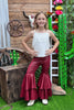 Burgundy double layer extra wide bell bottoms. PNG25153106-AMY